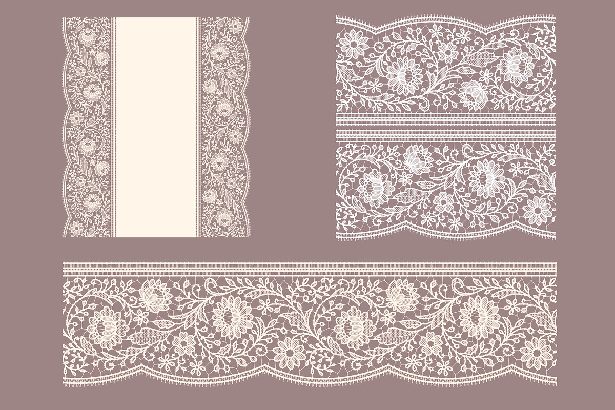 Wide lace ribbons and frames., a Pattern Graphic by Ajuga (Photo 5 of 5)