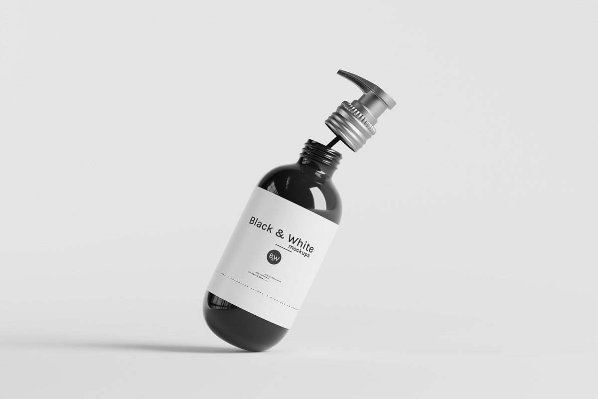 Black & White Mockups - Pump Bottles, a Packaging Mockup by pmvch (Photo 40 of 160)