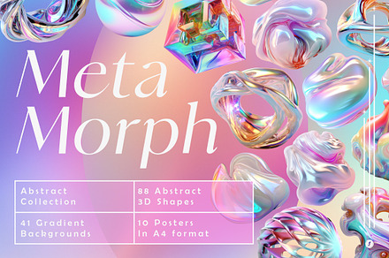 MetaMorph Abstract 3D Objects, an Object Graphic by Freezerondigital
