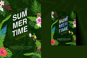 Colorful Tropical Summer Design Set