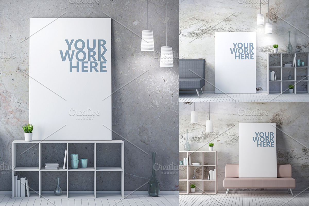 Canvas Poster frame PSD Mockup, a Print Template by Radmila (Photo 2 of 3)