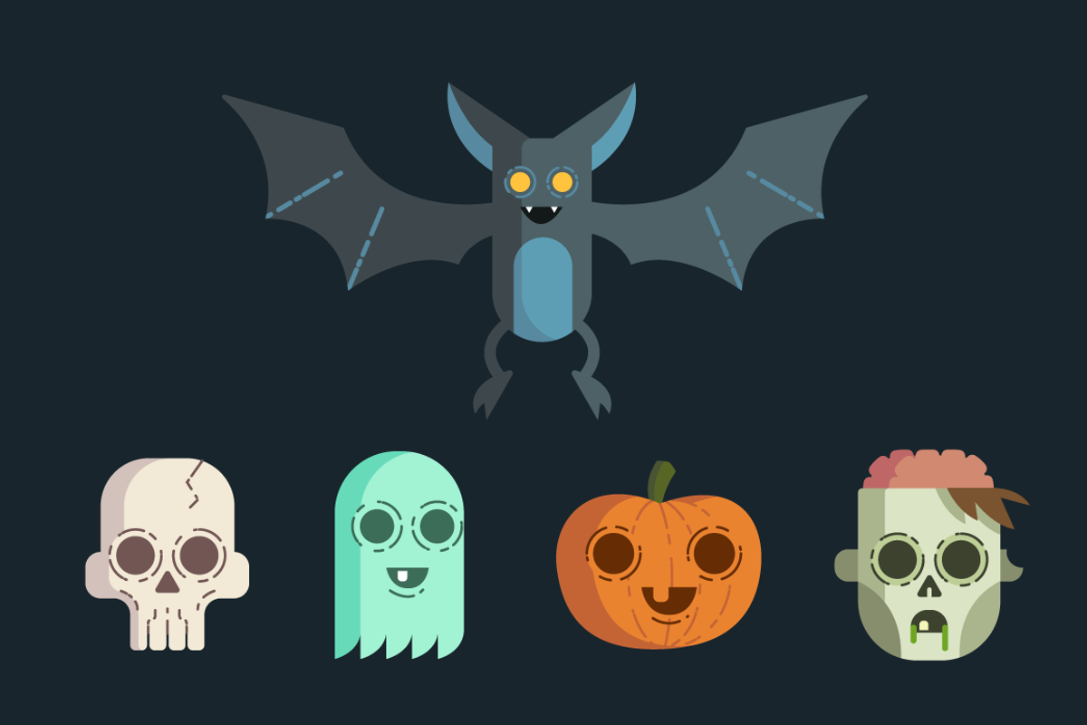 Editable Vector Spook Pack, an Illustration by Graphic Goodies (Photo 1 of 2)