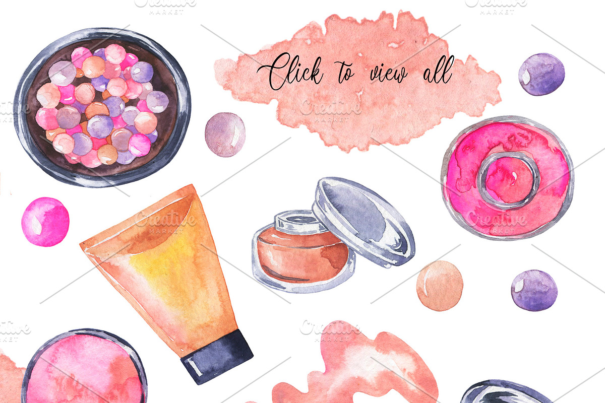 Fashion makeup watercolor, an Illustration by Watercolor & sketches (Photo 3 of 5)