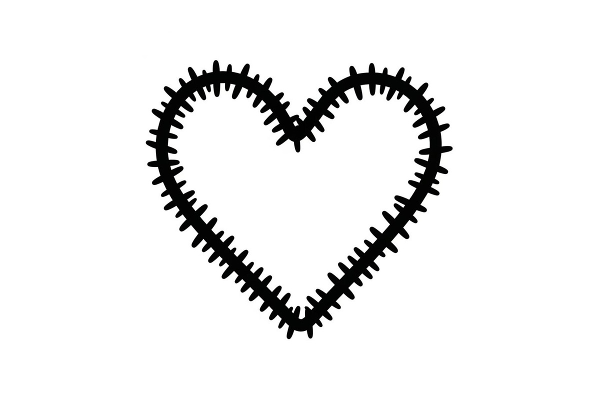 Stitched Heart Silhouette Vector Bun, an Illustration by Designs_River (Photo 39 of 41)