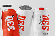 Floating Four 330ml Soda Can Mockup, a Cups & Container Mockup by Toasin Studio (Thumbnail 2 of 4)