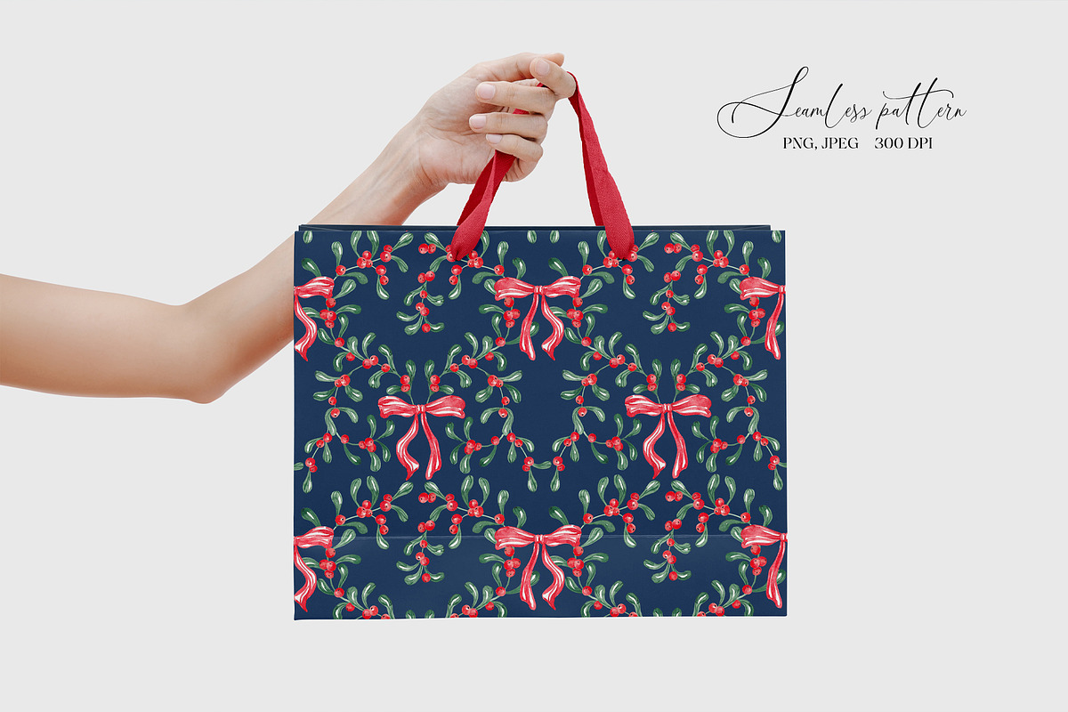 Christmas Mistletoe Ornamental Print, a Pattern Graphic by SirenaArt (Photo 11 of 14)