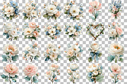 Romance Floral, Watercolor clipart, an Illustration by DreamCafeArt (Thumbnail 3 of 6)