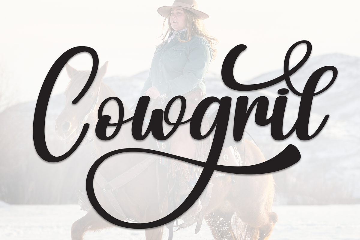 Cowgril | Script Font, a Handwritten Font by Scratchones (Photo 1 of 9)