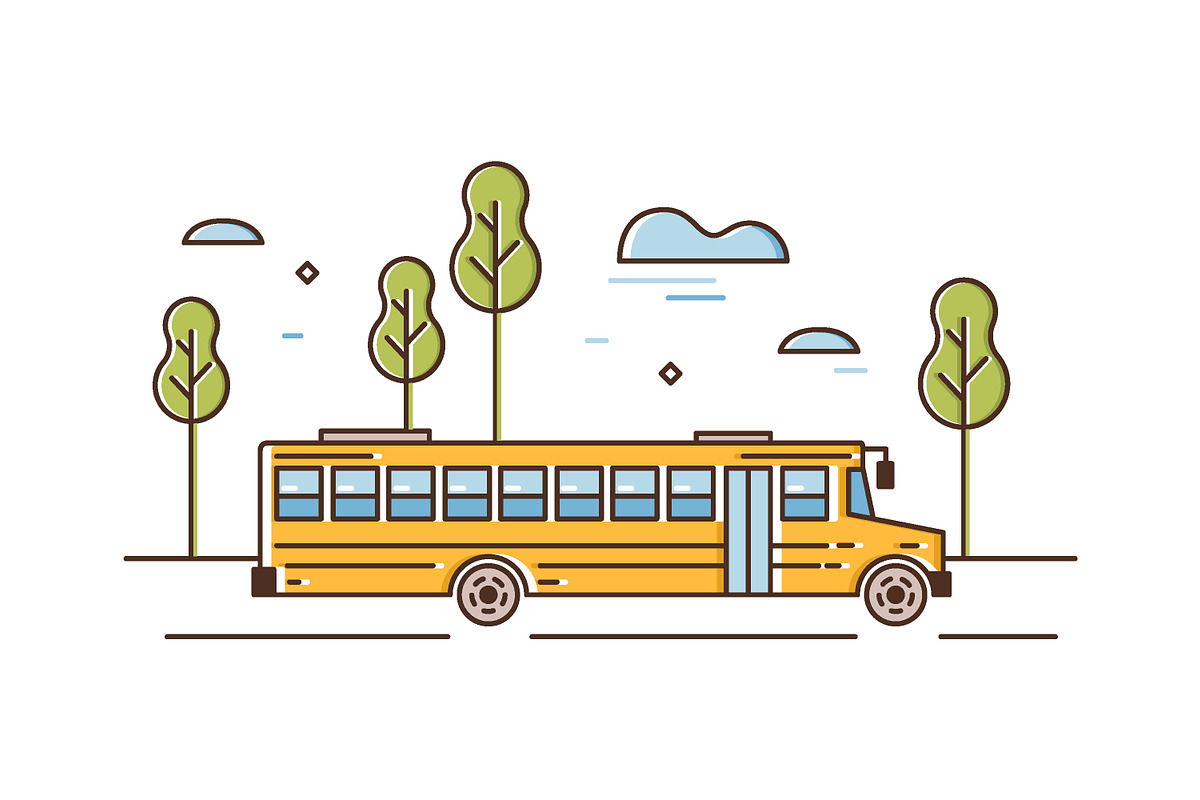 School bus line art, an Education Illustration by Good Studio (Photo 1 of 4)