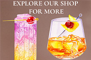 Cocktail Posters Watercolor set, an Object Graphic by Olexandra Mur (Thumbnail 3 of 3)