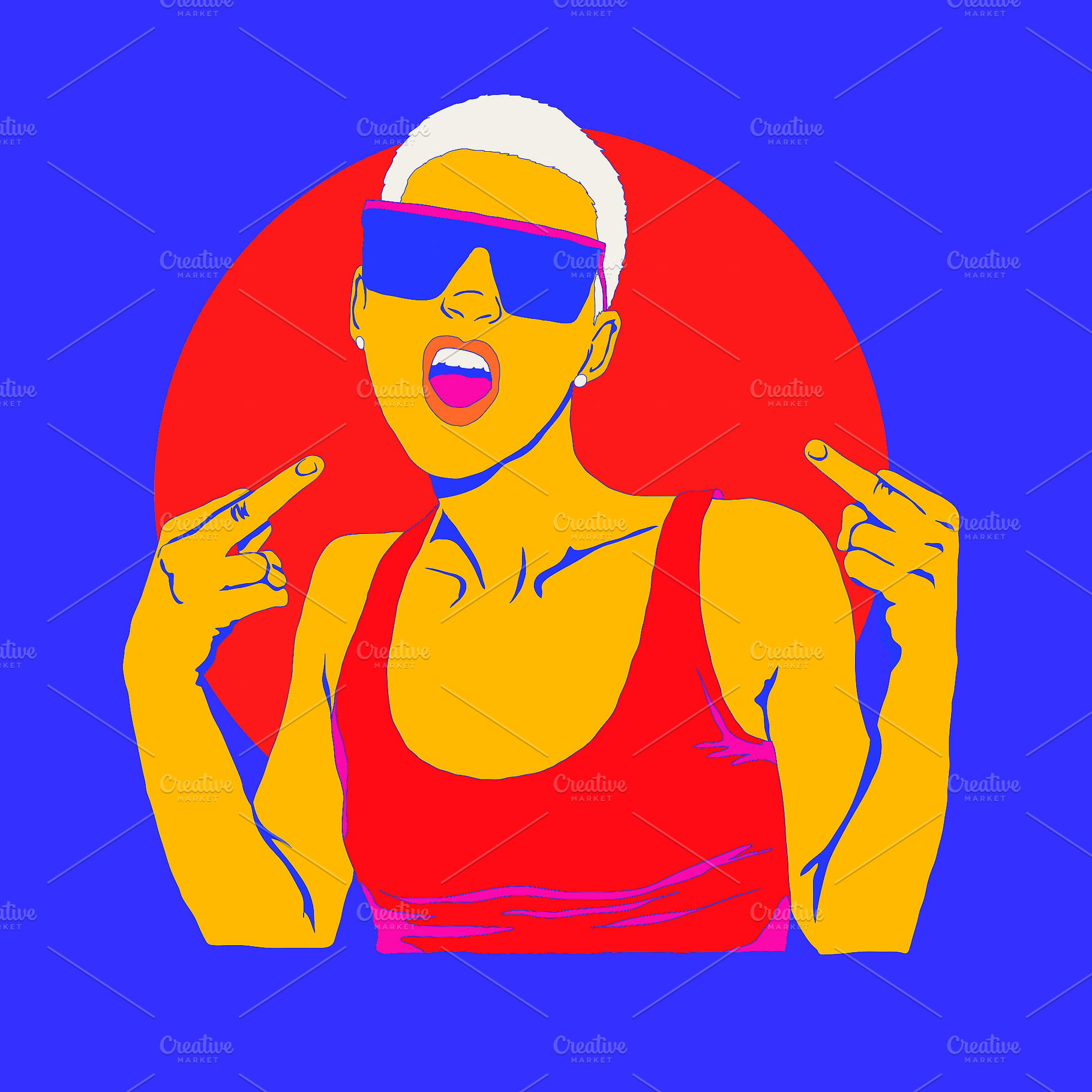 Fashion minimal illustration. Aggressive stylish girl, a Beauty & Fashion Photo by Jenya Porechenskaya
