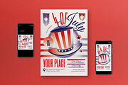 Blue Gradient 4th Of July Flyer Set, a Flyer Template by graphicook (Thumbnail 1 of 3)