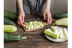 Zucchini harvesting concept., a Food & Drink Photo by Fascinadora