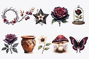 Gothic Botanical Clipart Bundle, a Decorative Illustration by Anca Digital Vibe (Thumbnail 3 of 7)