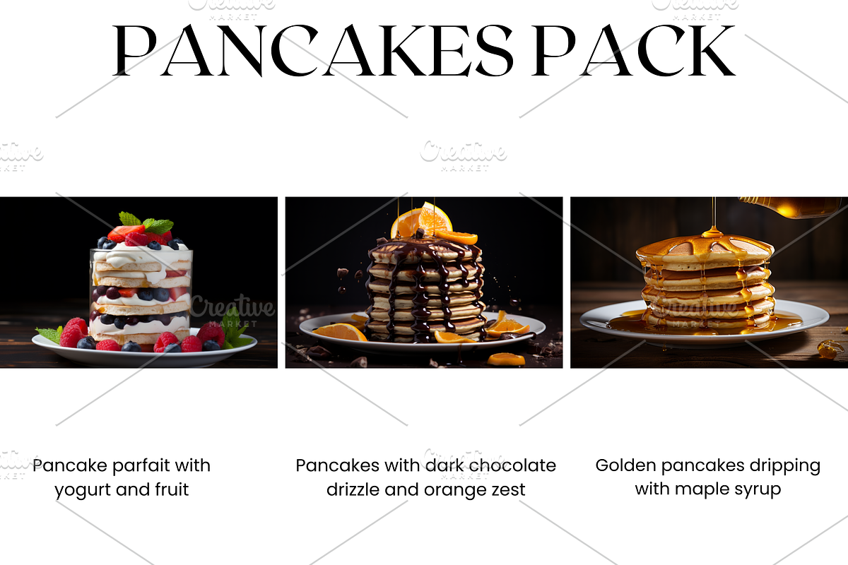 Pancakes Stock Photo, Sweet Food, a Food & Drink Photo by BrushstrokeArtGB (Photo 3 of 5)