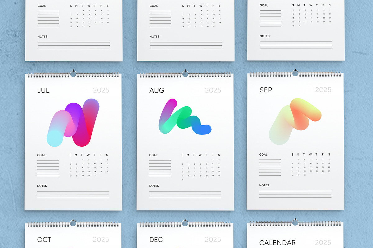 Minimal 2025 Calendar Layout, a Stationery Template by MightyDesign (Photo 3 of 7)