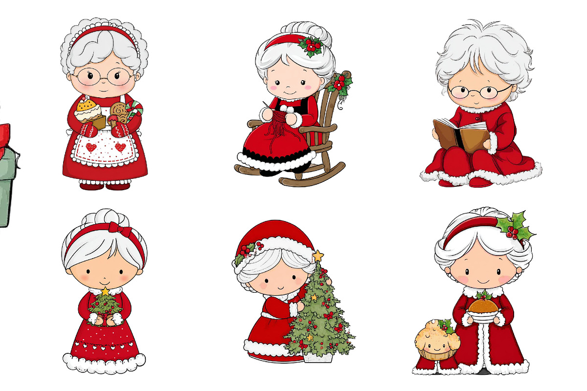 Cute Santa and Mrs. Claus Clipart, an Illustration by DreamArtGraphic (Photo 3 of 4)
