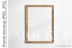Wooden Frame Mockup PSD JPG, a Print Template by VNmockup