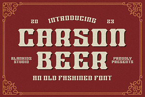 Carson Beer an Old Fashioned Font, a Script Font by Blankids Studio