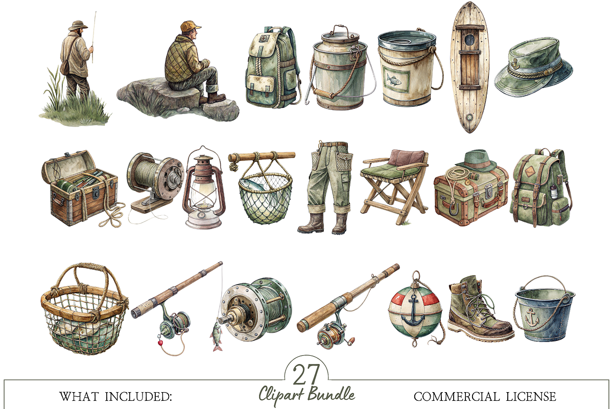 Fathers Day Fishing Graphics Set, an Illustration by MockupWizard (Photo 2 of 5)