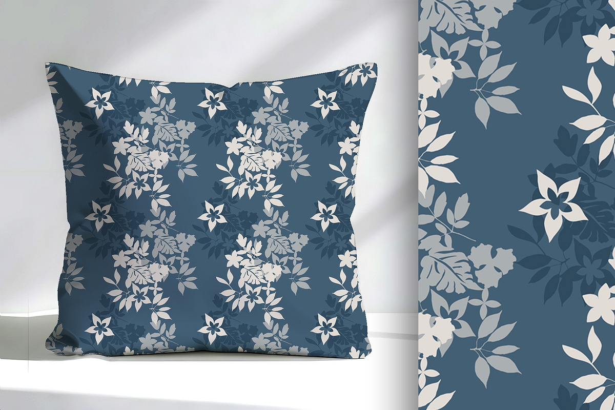 Blue Floral Seamless Repeat, a Pattern Graphic by Sharon Schwalbe (Photo 1 of 4)