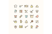 Kitchen Utensils Thin Line Icons Set, an Outline Icon by Vector and Templates (Thumbnail 1 of 2)