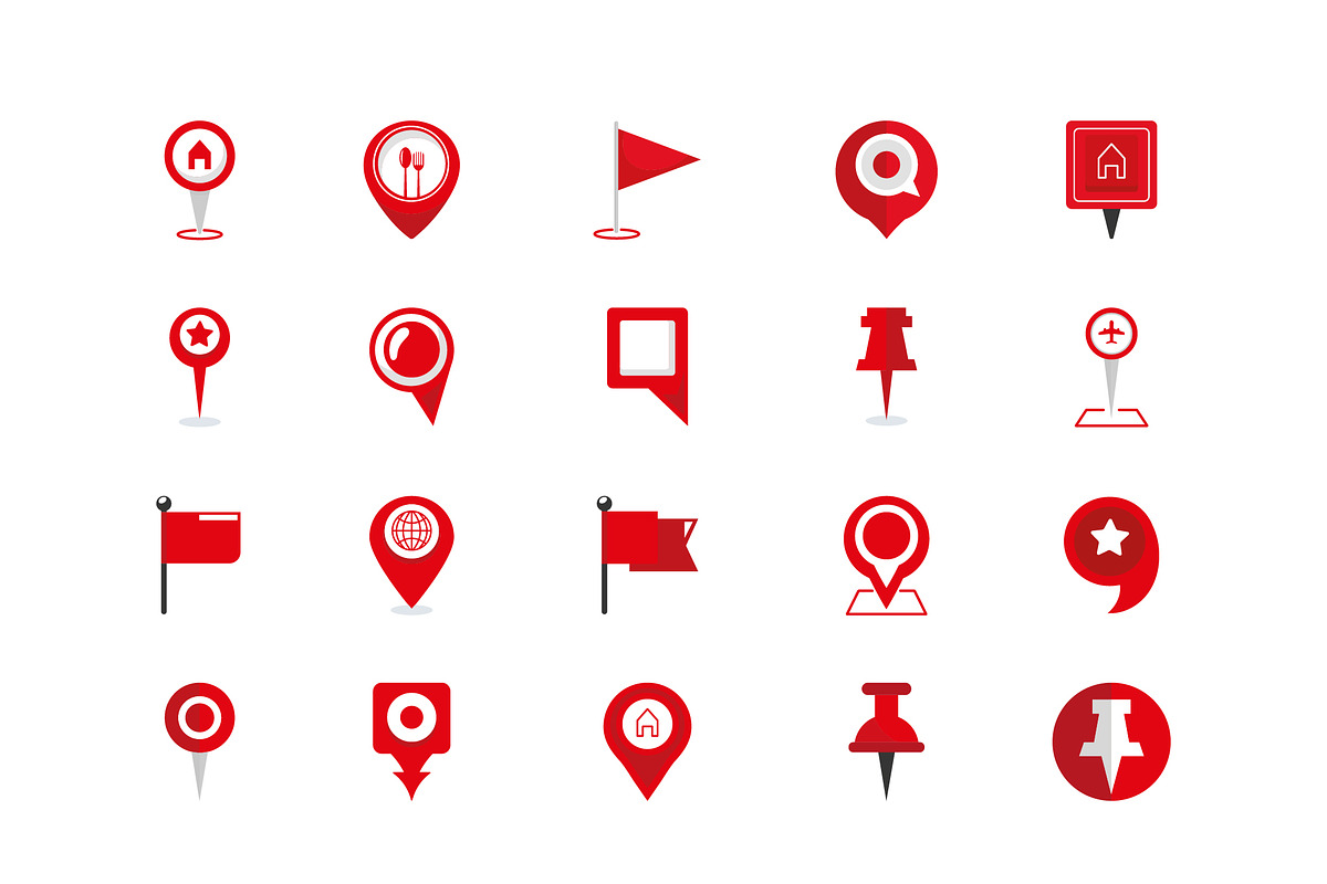 Location Pin & Map Marker Icon Set