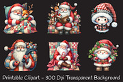 Patchwork Christmas Cute Santa Png, an Illustration by RobertsArt (Thumbnail 3 of 7)