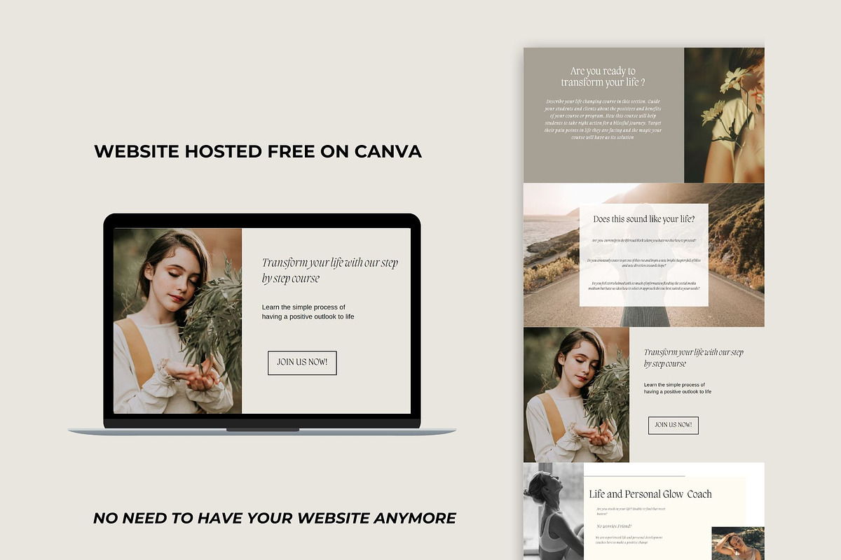 Coach Sales Page Template Canva, a Landing Page Template by Deepa Template Studio (Photo 2 of 10)