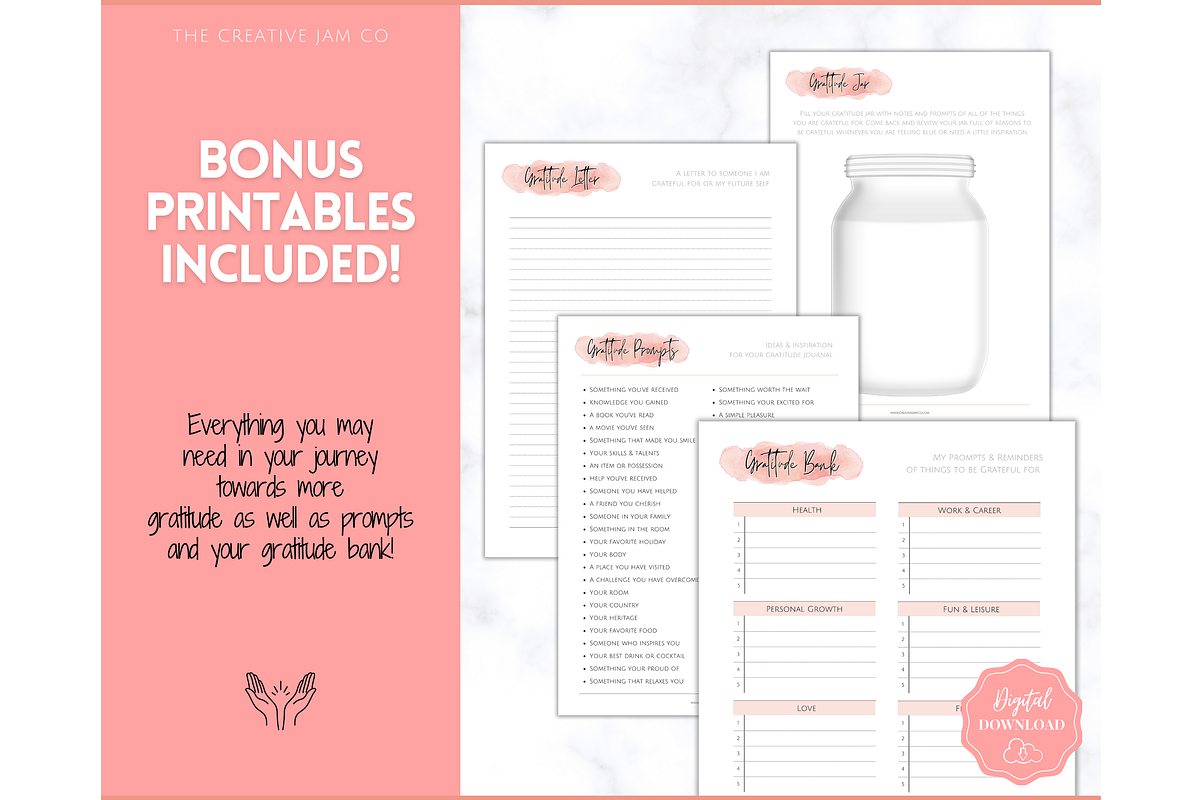Printable Gratitude Journal BUNDLE, a Templates & Theme by Templatables (Photo 8 of 10)