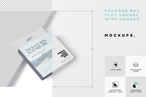 Package Box Mockup - Flat Square