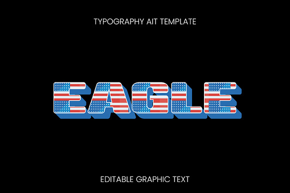 Bold USA Flag 3D Text Effect preview 3
