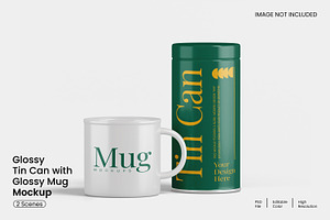 Tin Can with Mug Mockup, a Cups & Container Mockup by Unerispace