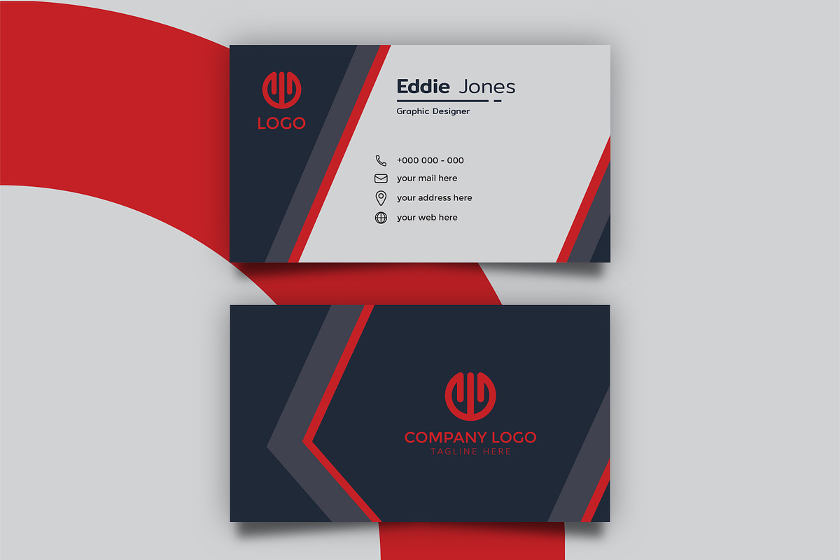 Minimalist red business card, a Business Card Template by nicemorning
