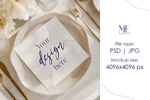 Cocktail Napkin Mockup Paper Napkin, a Mockup by Mie Mockup Studio