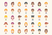 160 girls vector avatars, an Object Graphic by Storyteller Imagery (Thumbnail 2 of 4)