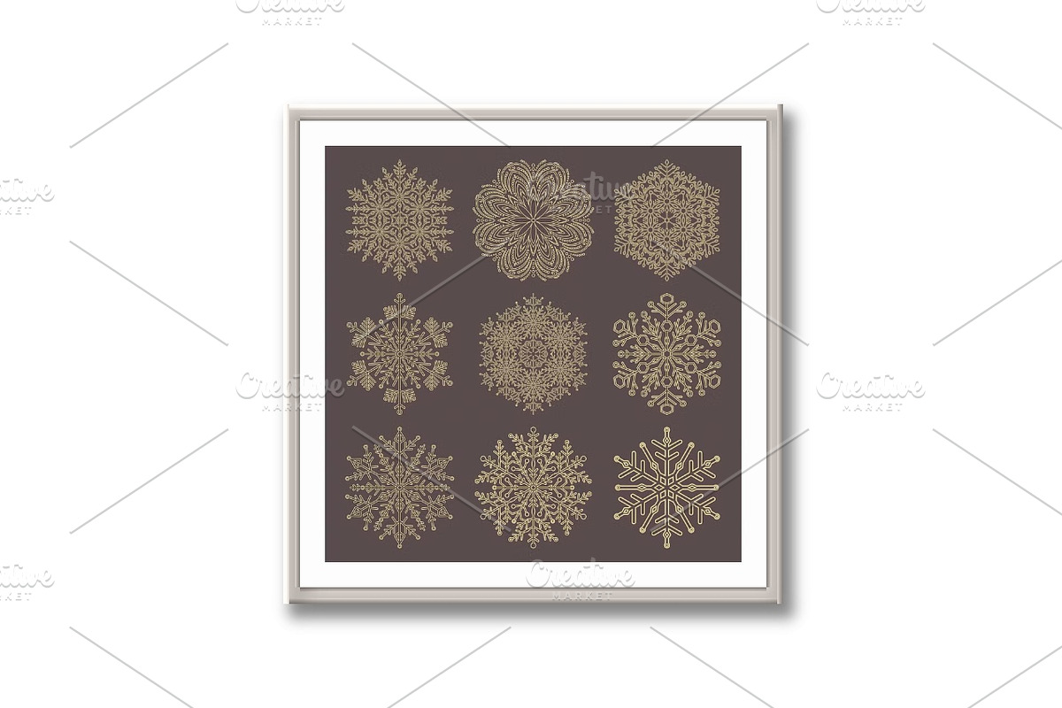 Set of Round Vector Snowflakes, an Outline Icon by FineArtStudio (Photo 3 of 3)