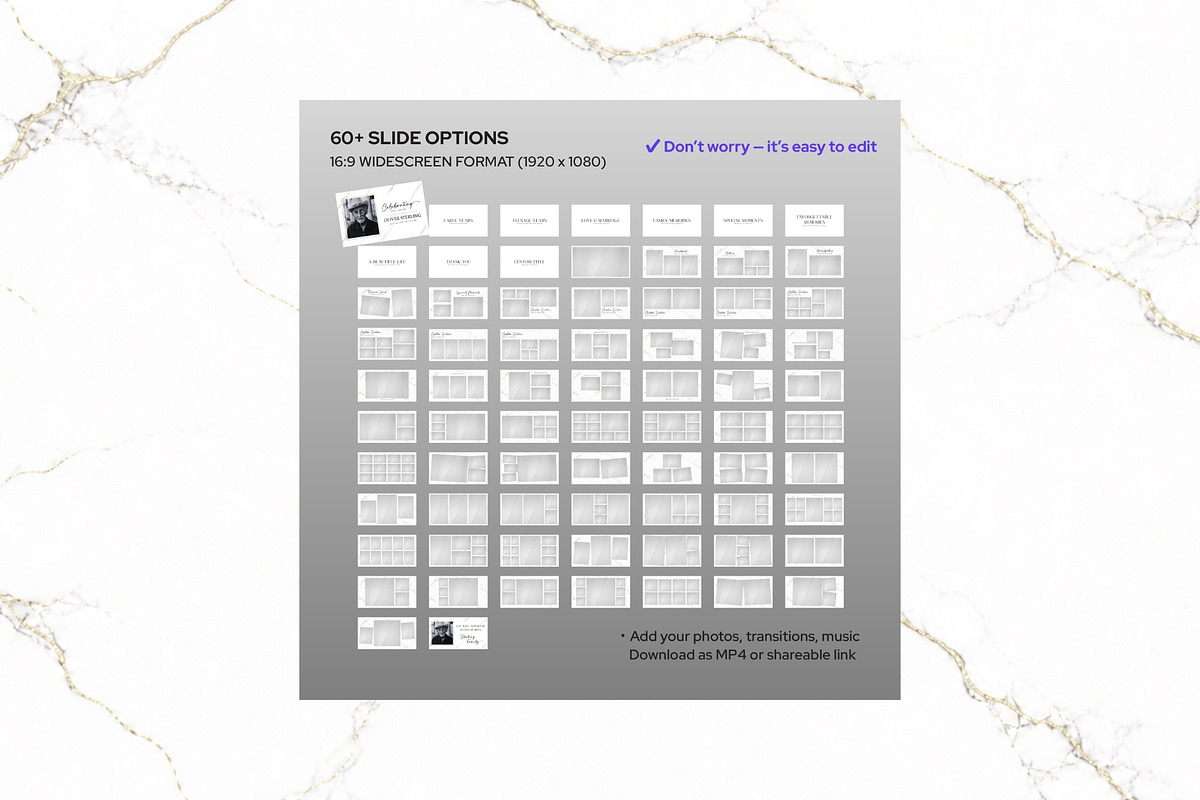 Funeral Slideshow B&W Canva FS001, a Presentation Template by TyphoonStudio (Photo 3 of 8)