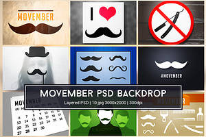 November Mustache PSD Graphics