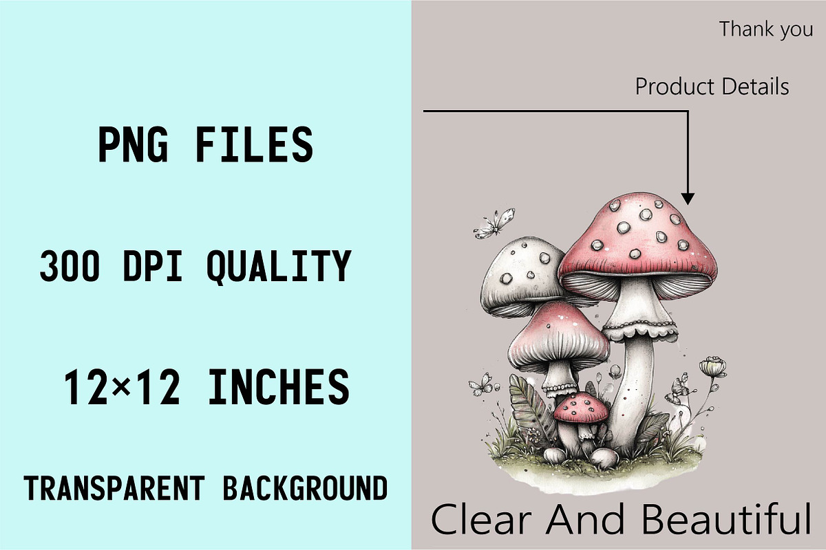 Whimsical Summer Mushroom Clipart, a Seasonal Illustration by SVGArt (Photo 9 of 9)