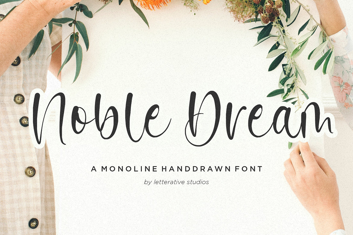 Noble Dream - Handdrawn Font, a Script Font by Letterative Studio (Photo 1 of 5)