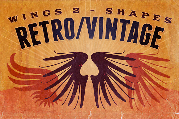 Retro/Vintage shapes - Wings 2 preview 5