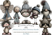 Whimsical Icy Blue Christmas Bundle, an Illustration by DreamCafeArt (Thumbnail 1 of 6)