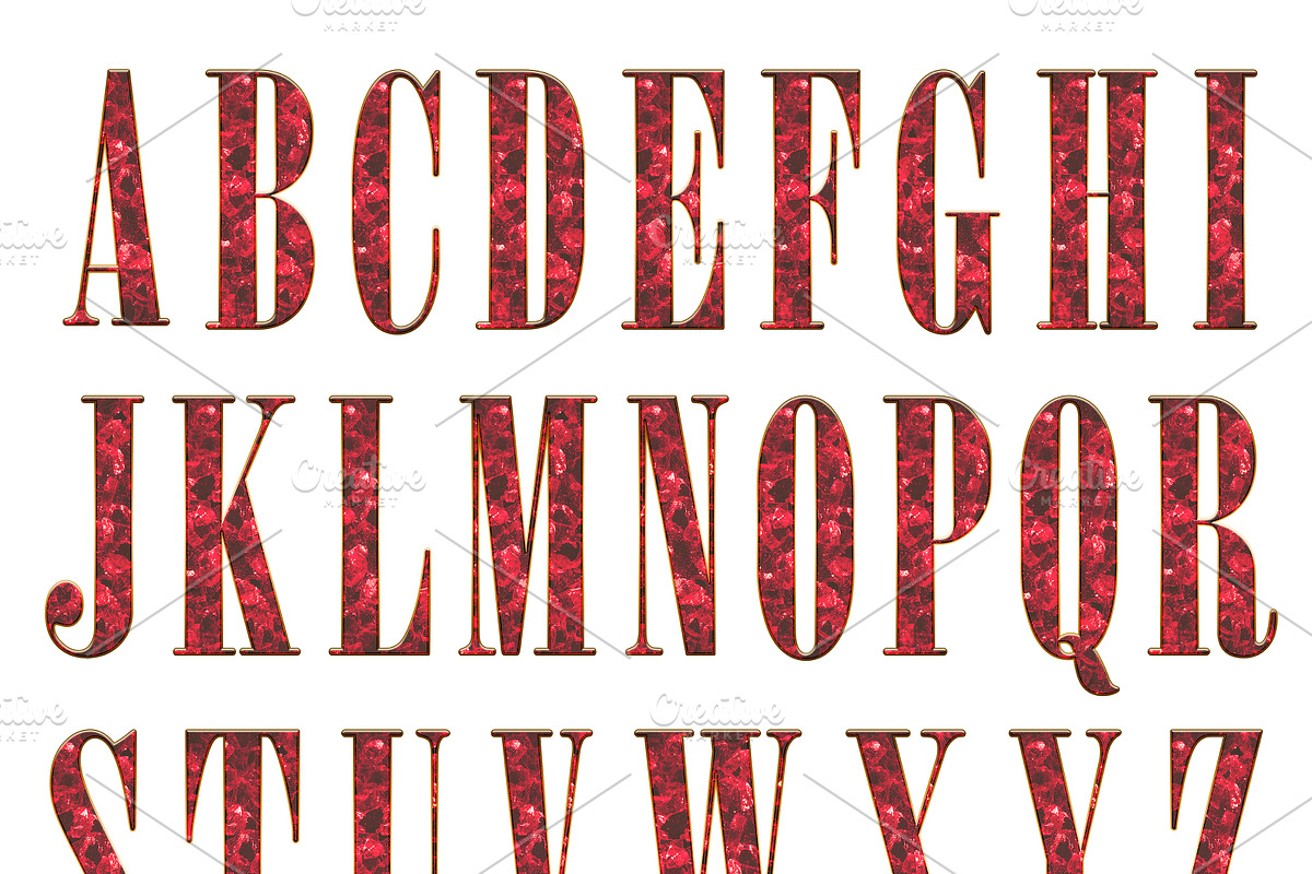 Red Diamond Alphabet: PNG Clipart, an Object Graphic by Watercolor_Vector Graphic (Photo 11 of 17)
