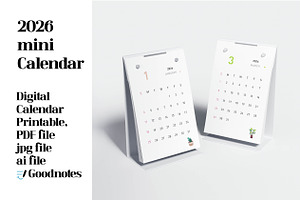 2026 mini calendar