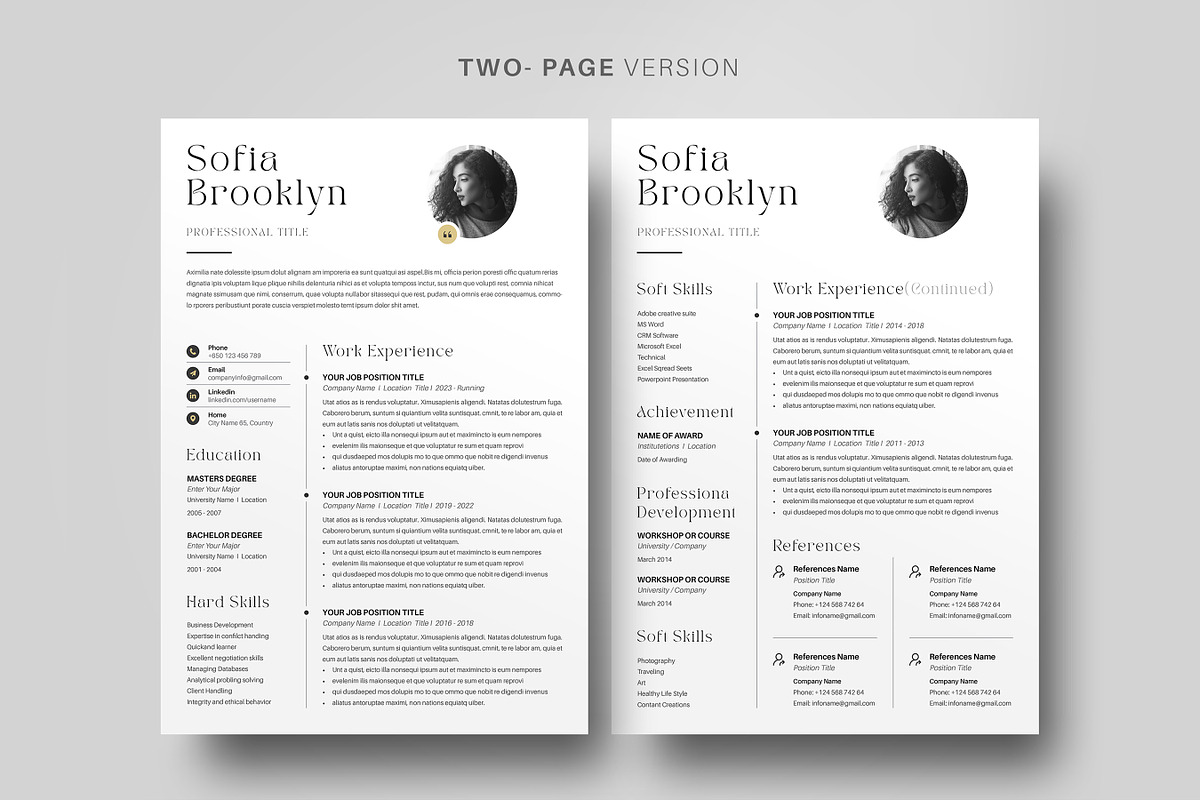 Resume Template, ATS Resume, Canva, a Resume Template by Niofix (Photo 3 of 7)