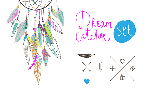 Dream Catcher set, a Decorative Illustration by Lera Efremova