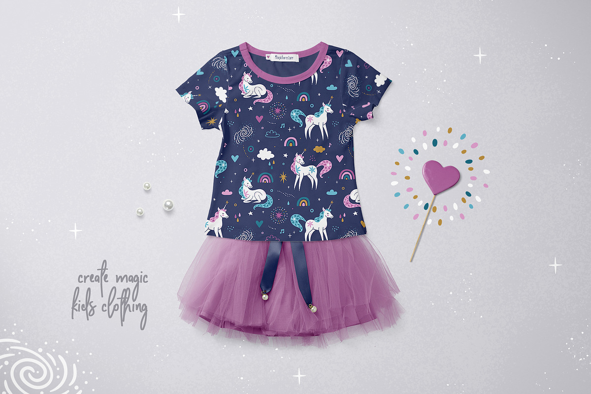 Magic unicorns. Pattern design., a Pattern Graphic by MagicForestory (Photo 3 of 5)