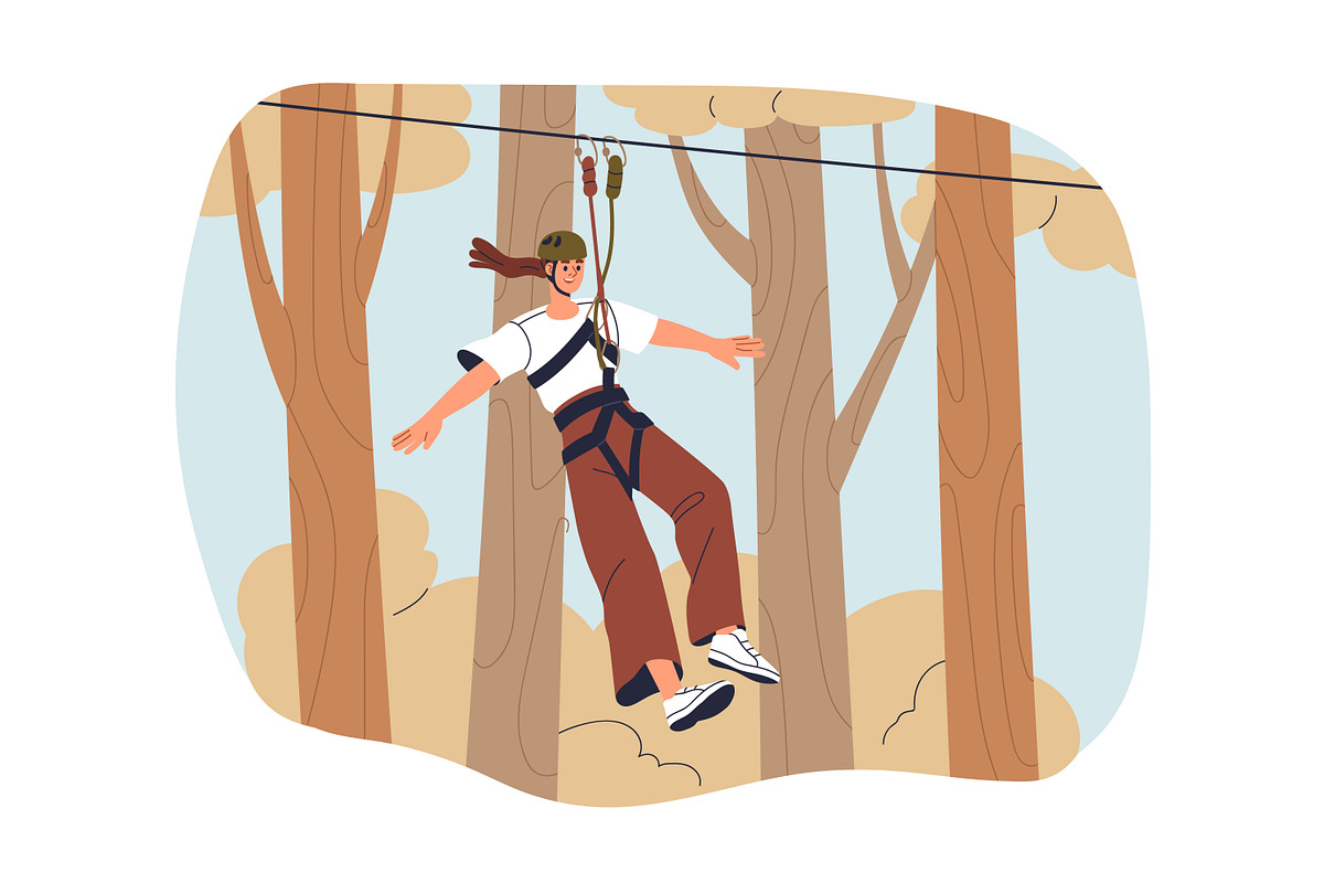 People climbing in rope park set, a Sport Illustration by Good Studio (Photo 15 of 25)