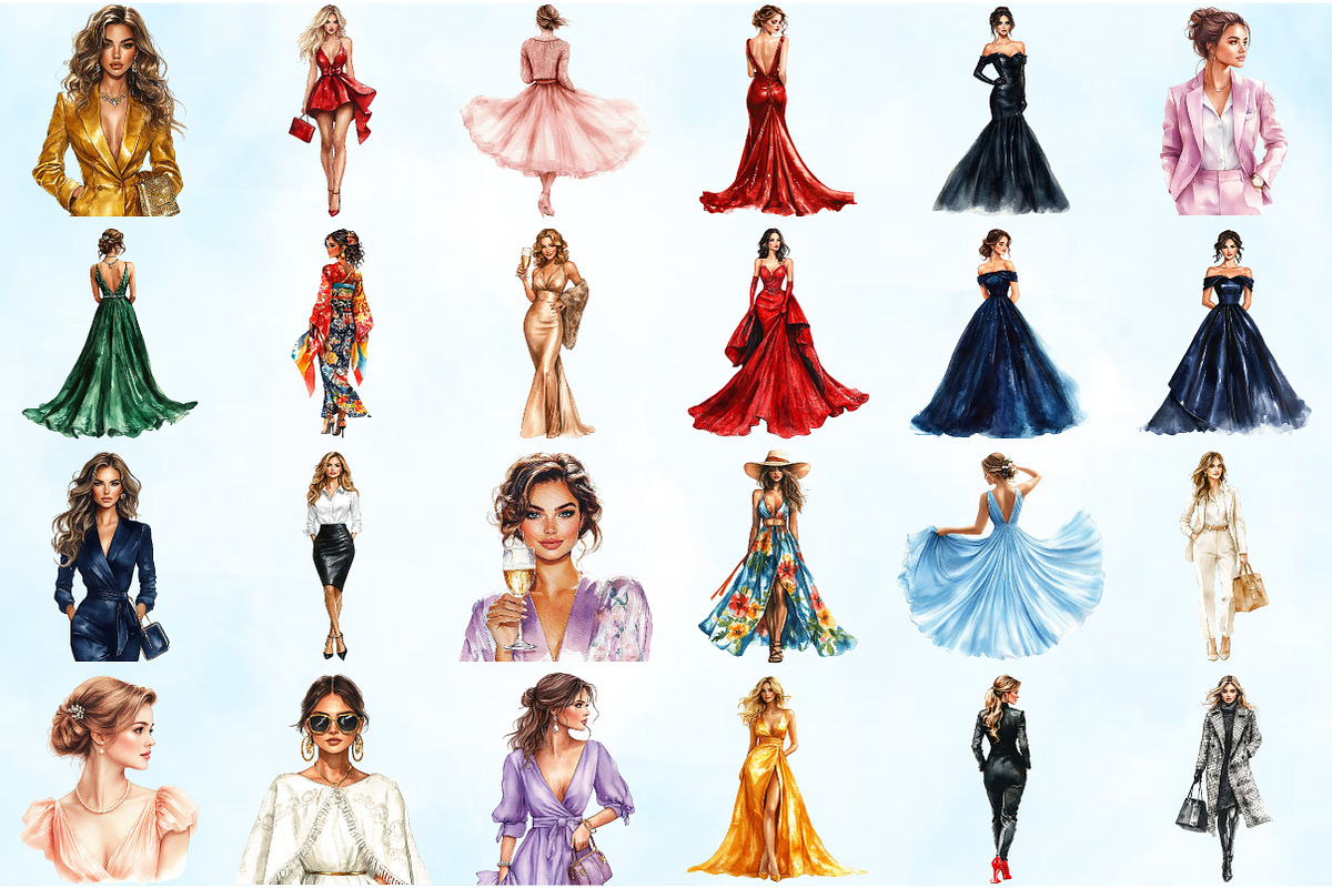 Fashion Classy Elegant Woman Clipart, an Illustration by Craft Nest (Photo 4 of 5)